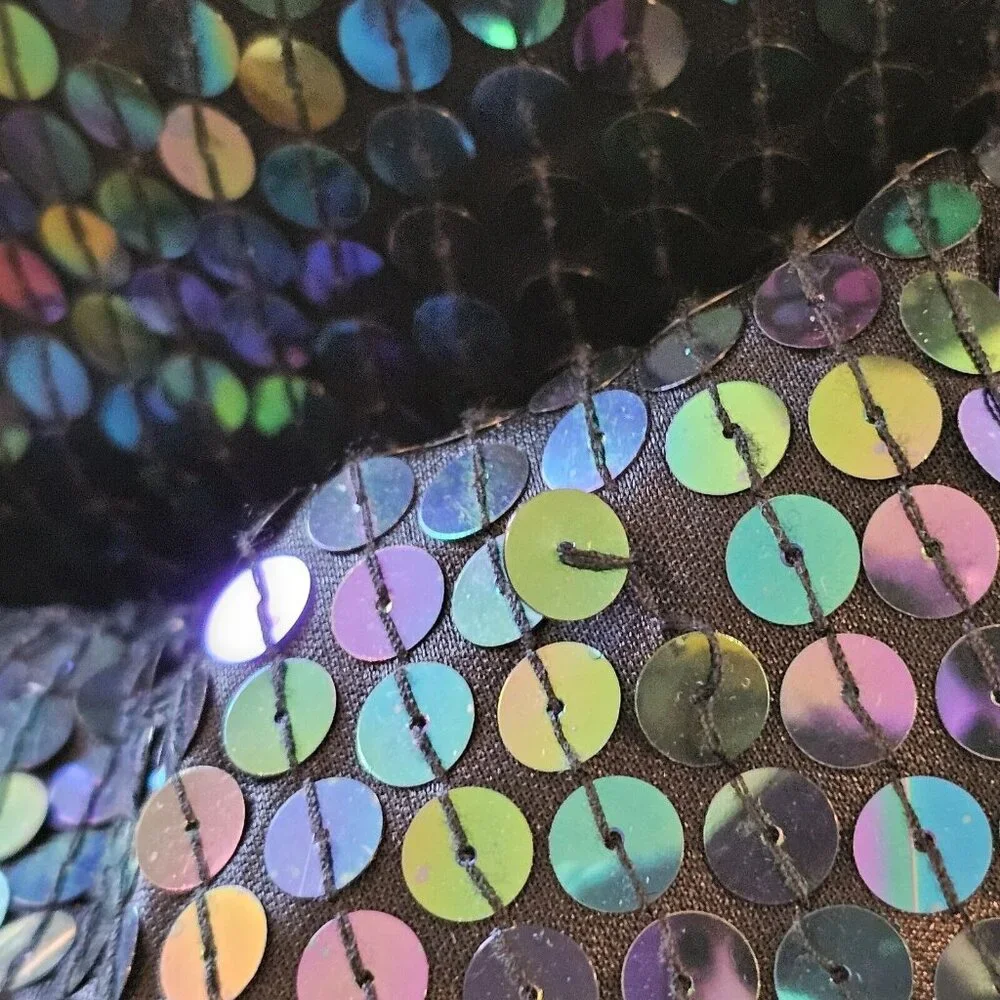 Vintage 90s Womens Sz 8 Mermaid Sequins‎ Sparkle Cocktail Dress Bodycon Sexy - Picture 11 of 15